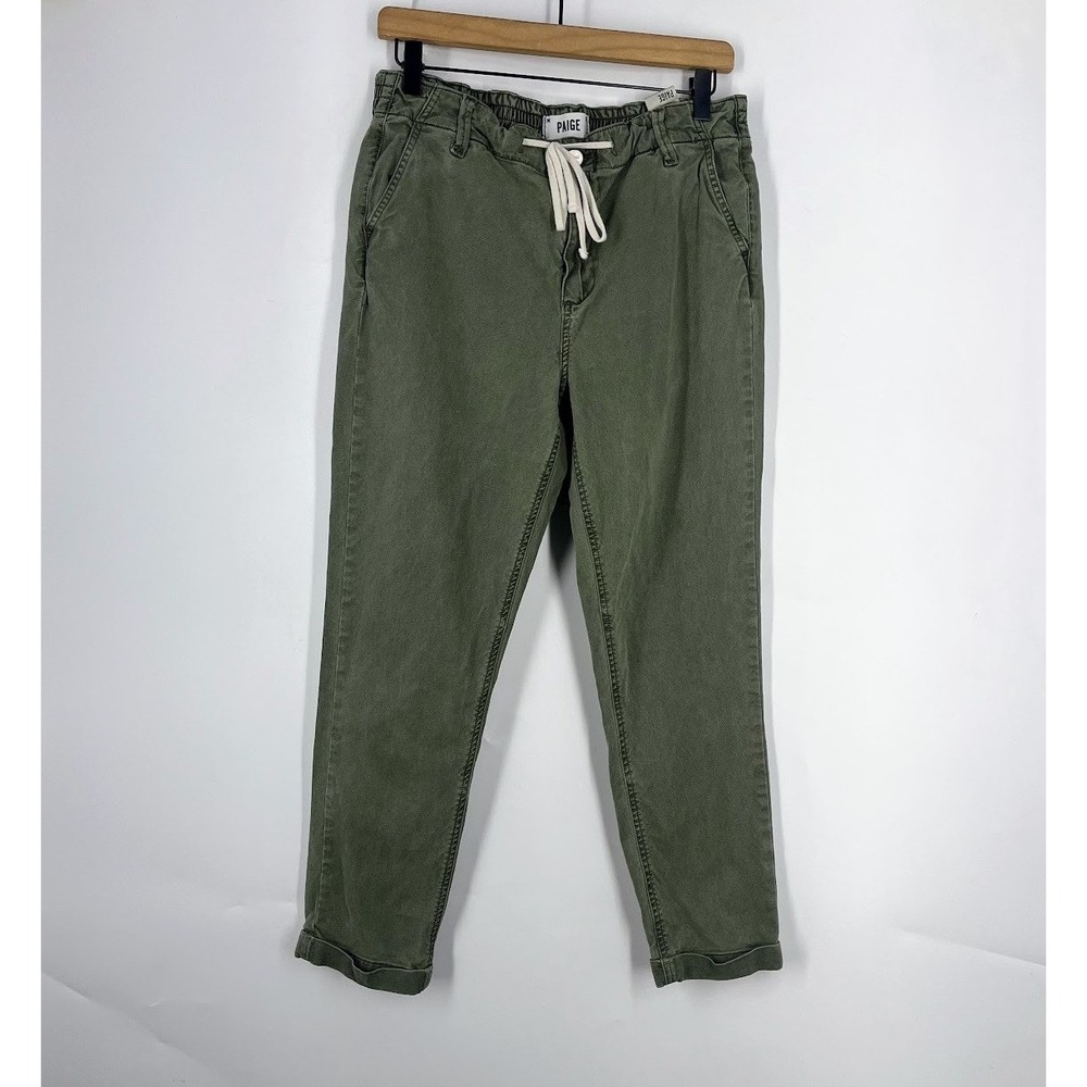 Paige Christy Jogger Pants Olive Green Lyocell Drawstring 5659G42-8087 Size 29